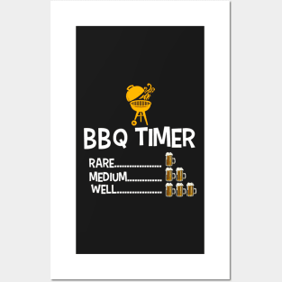 BBQ Timer Rare Medium Well Beer Drinking Posters and Art